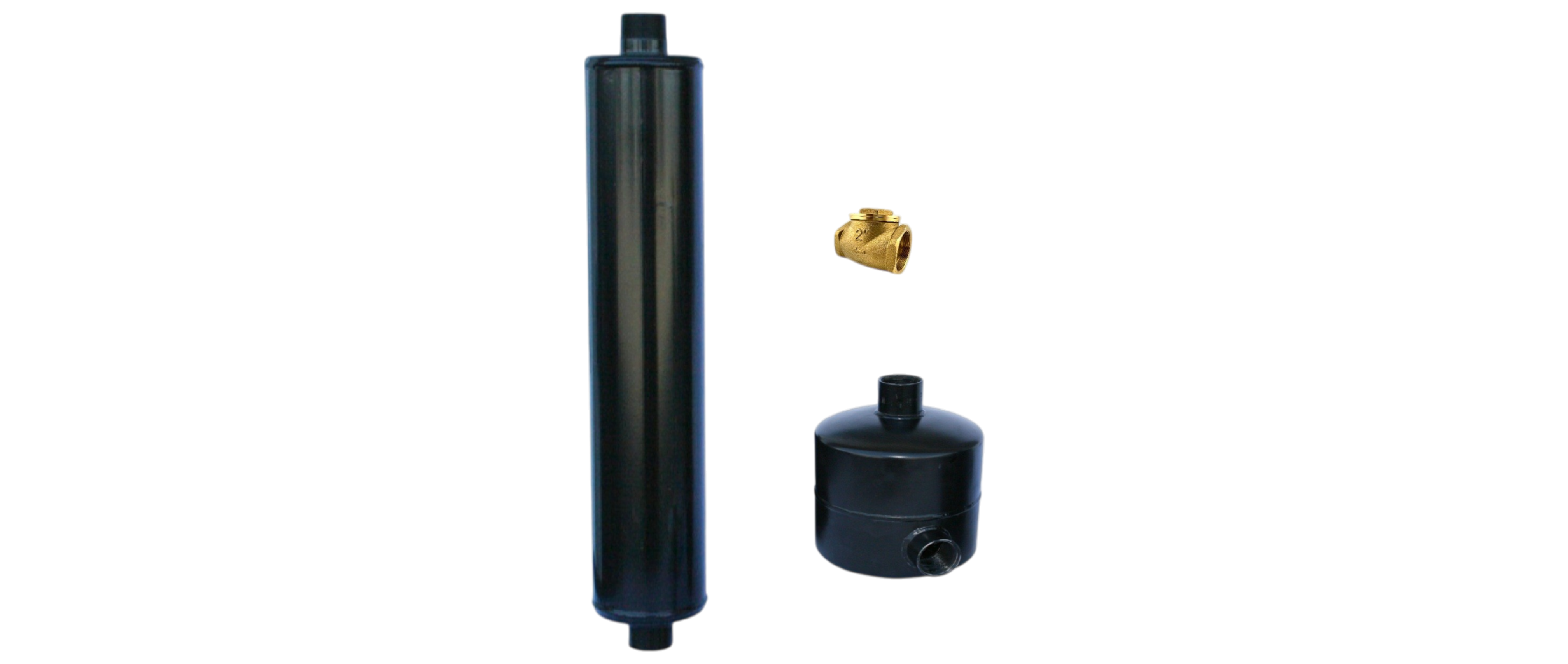 2" Öl-und Luftabscheider, Endschalldämpfer und 2" Messingrückschlagklappen für GPV 2200, univeresll passend für Vakuumpumpen bis 2200 Liter