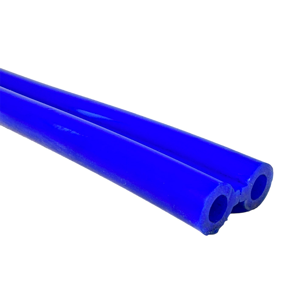 Doppelter Silikonschlauch, 7 x 14 mm, blau, 25 m Rolle