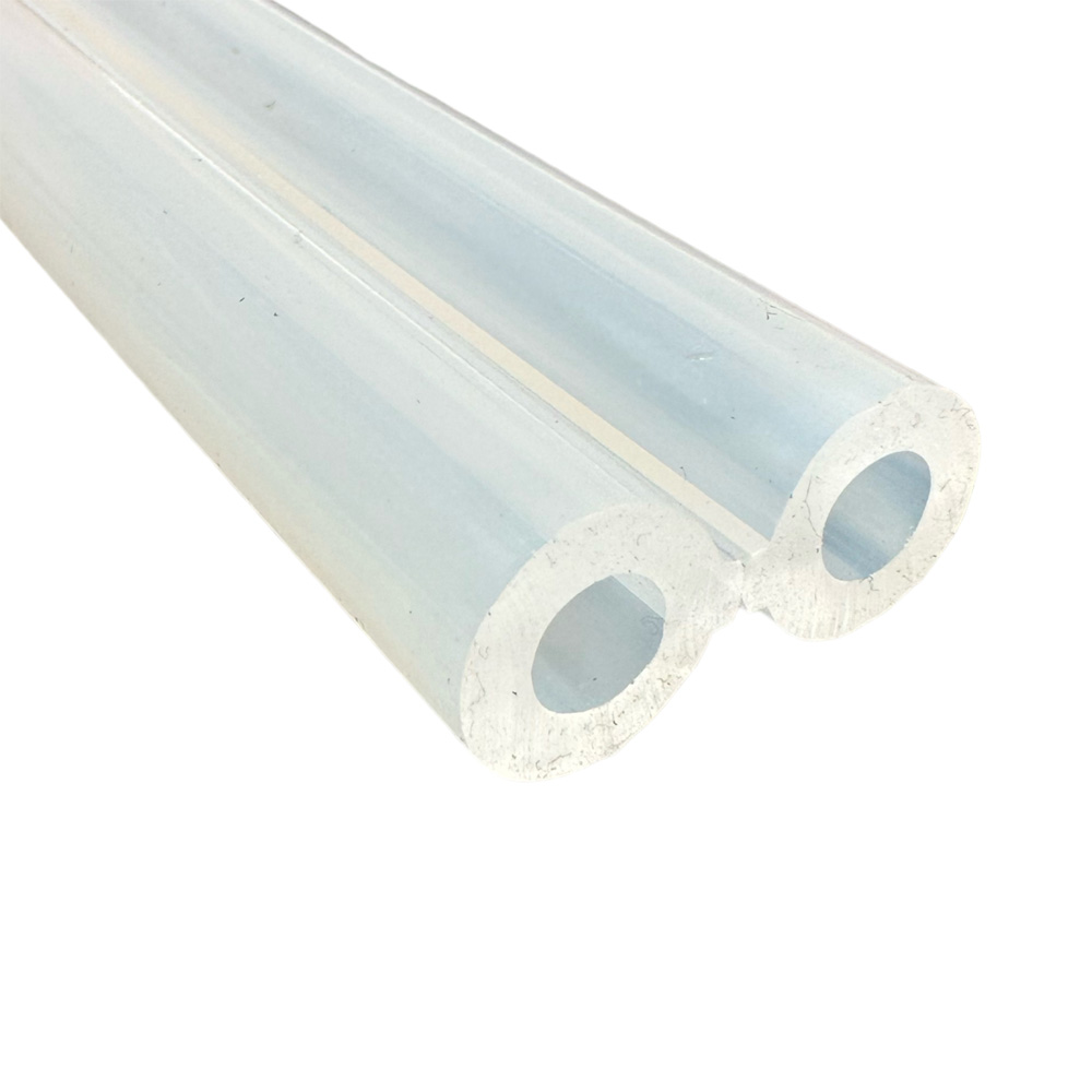 Silikon Doppelpulsschlauch, 2 x 7 x 14 mm, transparent, passend für 30-331, 25 m Rolle