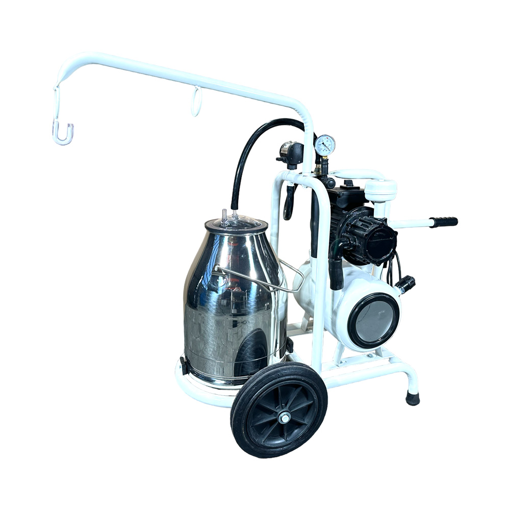 Minimilker mit Vakuumtank, Black Milk Pulsator, Vakuumuhr, 30 Liter Edelstahl Eimer mit Deckel, ohne Melkzeug und Zubehör