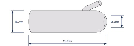 Zitzengummi Ø 21 mm Loch, Ø 8,5 mm Anschluss, Länge 302 mm, passend für Fullwood 20-146 (100er Karton)