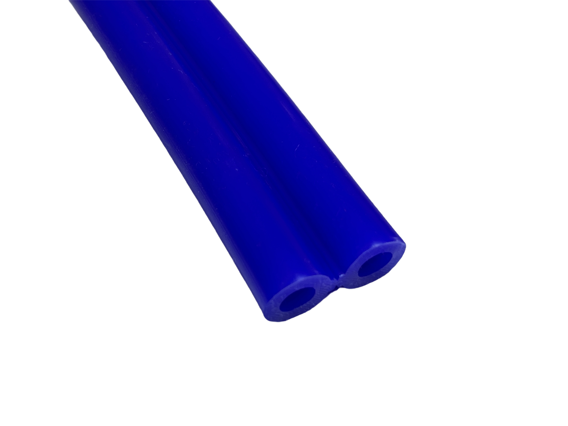Doppelter Silikonschlauch, 7 x 14 mm, blau, 25 m Rolle