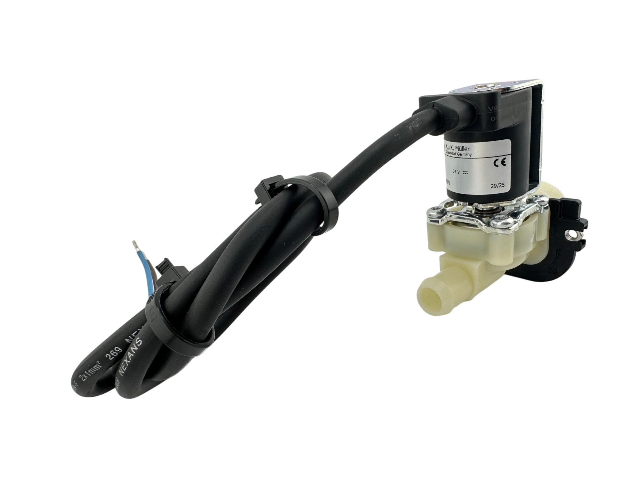 Magnetventil, einfach, gerade 24V ( =) mit Kabel, 3/4" Anschlussgewinde, Ø13,5mm passend für 96516208