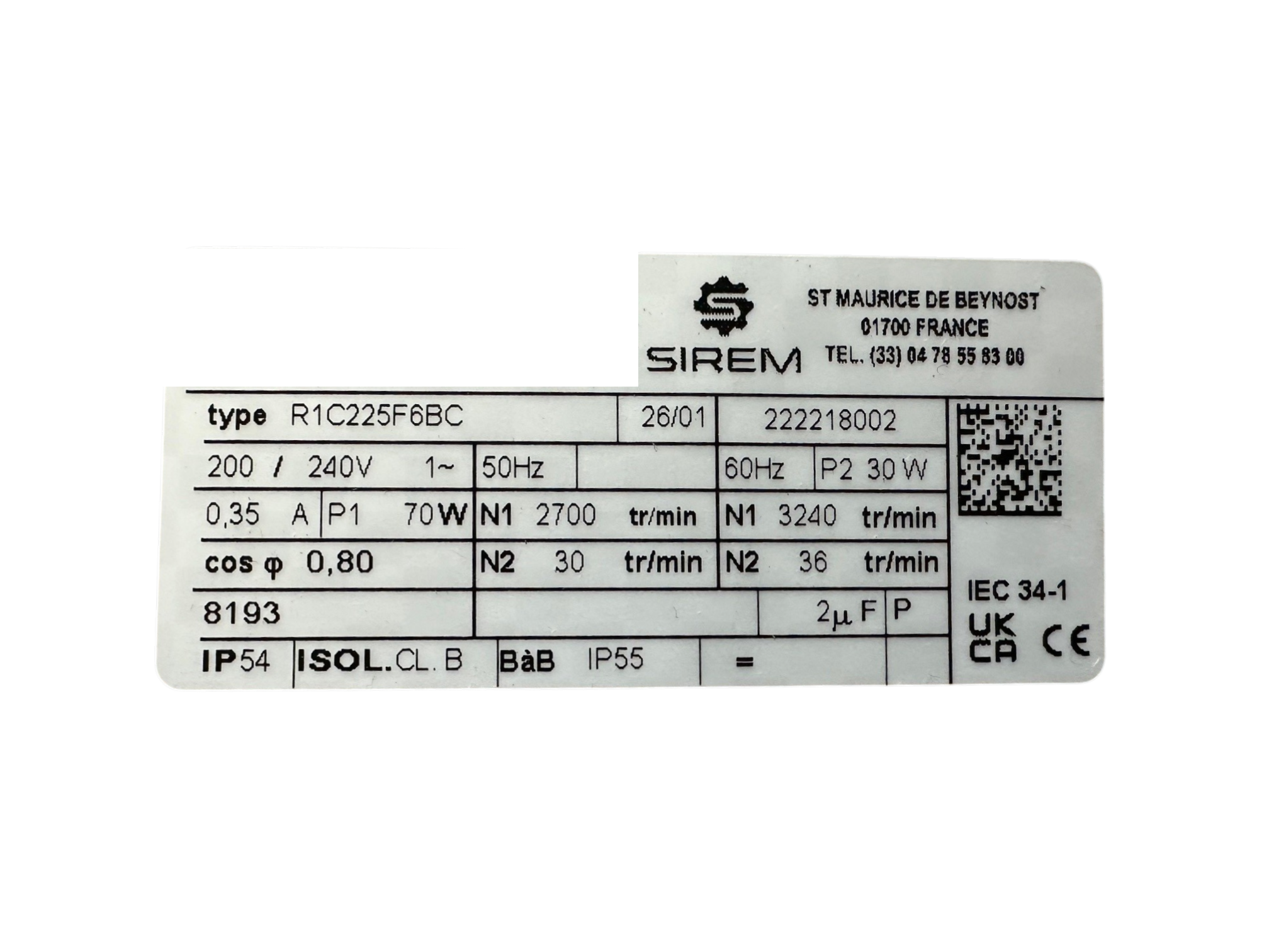 Rührwerksmotor R1C225F6BC passend für Etscheid