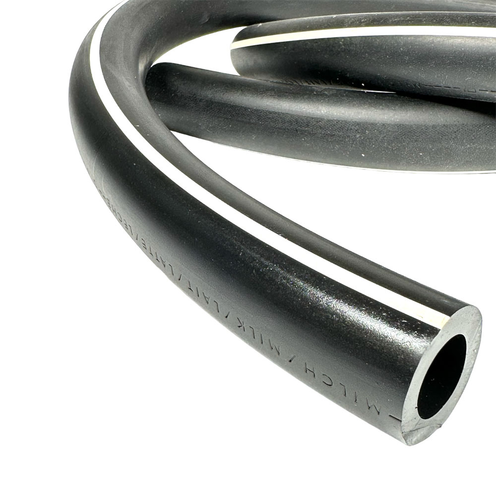 Gummi Milchschlauch, ø 28 x 42 mm, weißer Streifen, 25 m Rolle