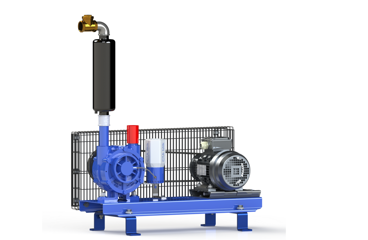 Vakuumpumpe GPV 500 auf Konsole kompl., 500 Liter/min, 1,5 KW / 2 PS , inkl. Schalldämpfer und Öler