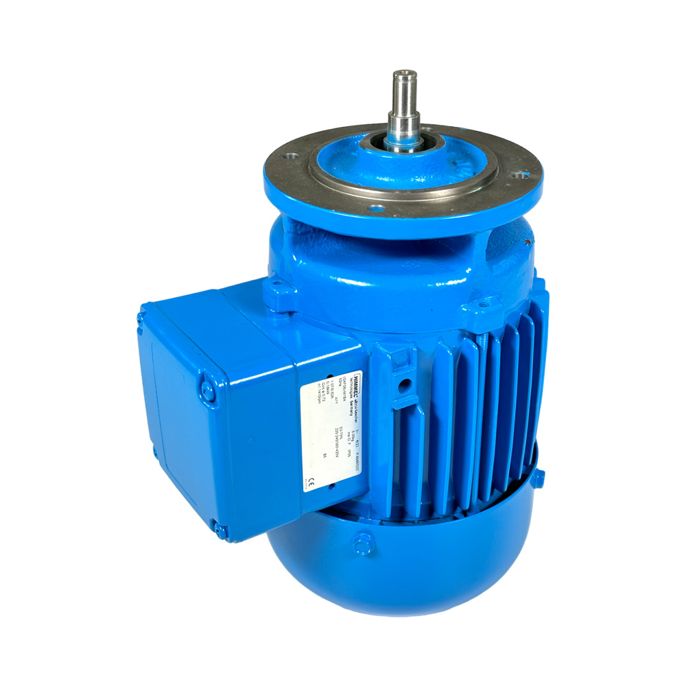 Antriebsmotor für Rührwerksgetriebe Himmelwerk , 230 - 400 V , 50 Hz , Hohlwelle Ø 19 mm , Modell DeLaval HCA, hellblau