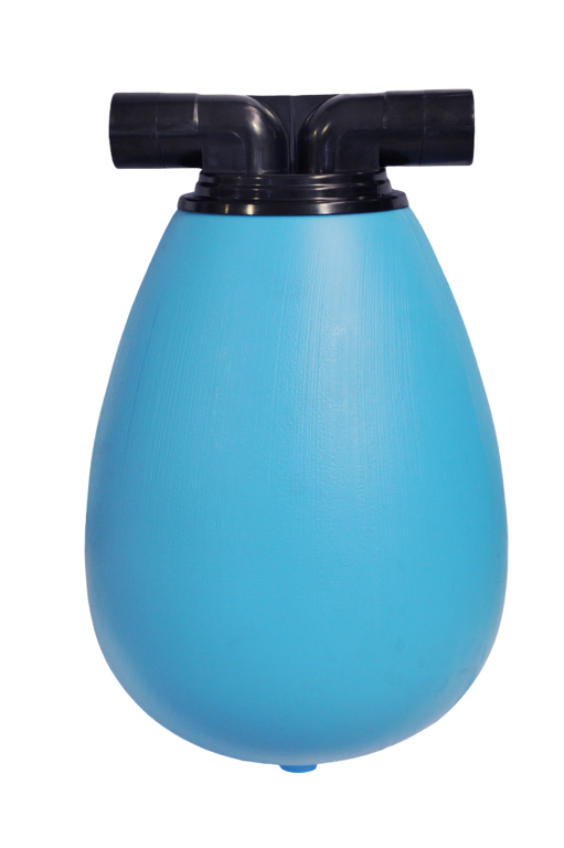 Vakuumtank Kunststoff, 33 Liter, 2 x 90 mm Anschluss, gerade