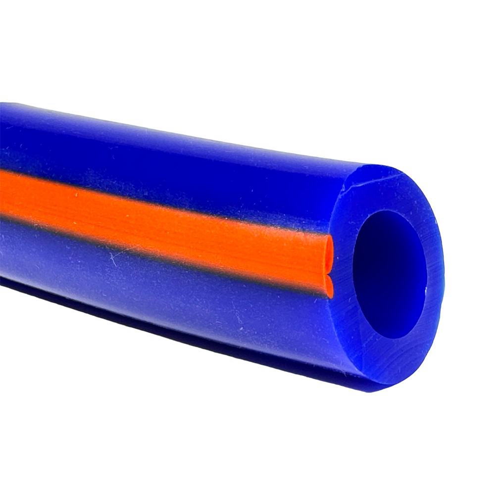Silikon Milchschlauch, 22 x 36 mm, blau, geeignet für DeLaval mit orangenem Streifen, 25 m Rolle, Original Nummer 91724981
