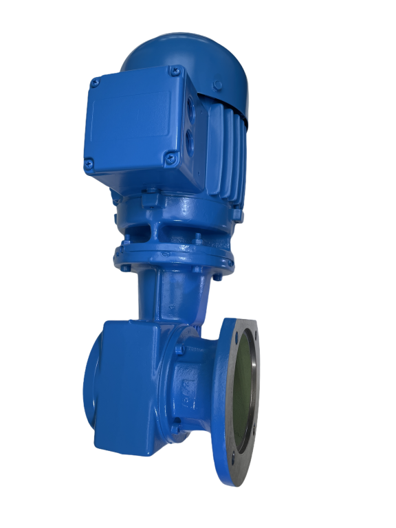 Rührwerksgetriebe Himmelwerk, Modell DeLaval HCA rechtwinklig, 230/400V, hellblau, Welle Ø 19mm, Keil 6mm