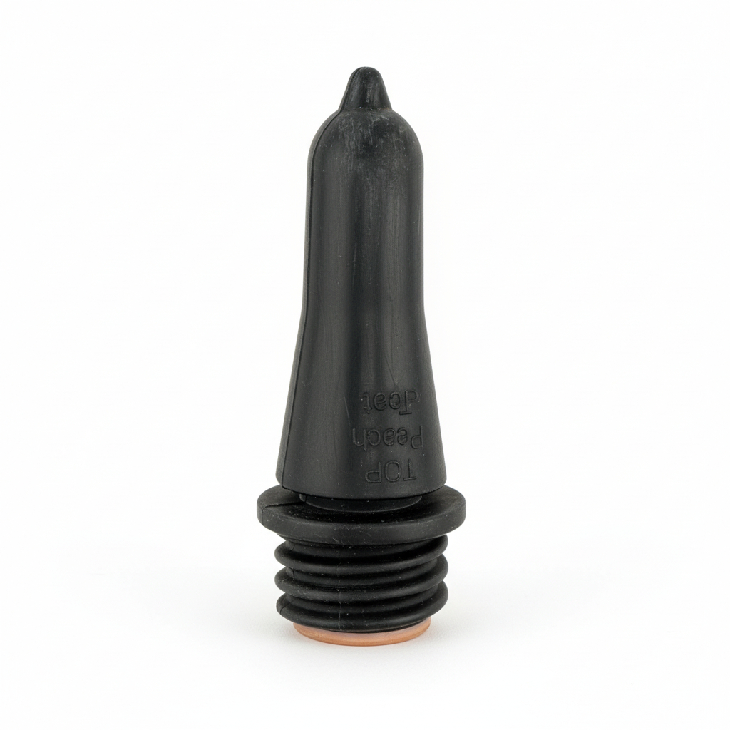 Tränkenuckel mit Einschraubgewinde, "Peach Teat", schwarz
