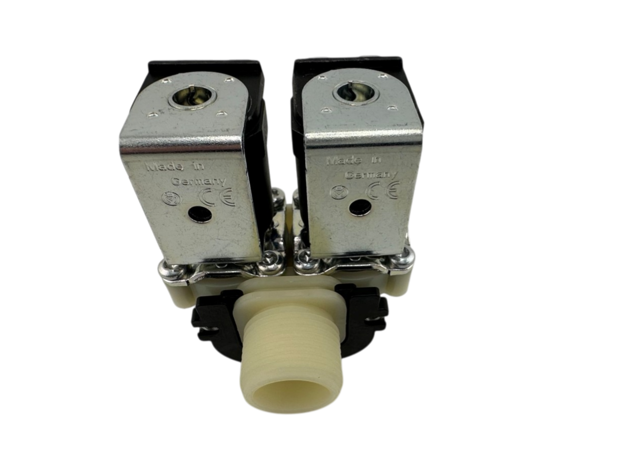 Doppel Magnetventil, gerade, 110V, ¾" Anschlussgewinde, Ø 13,5mm Stutzen