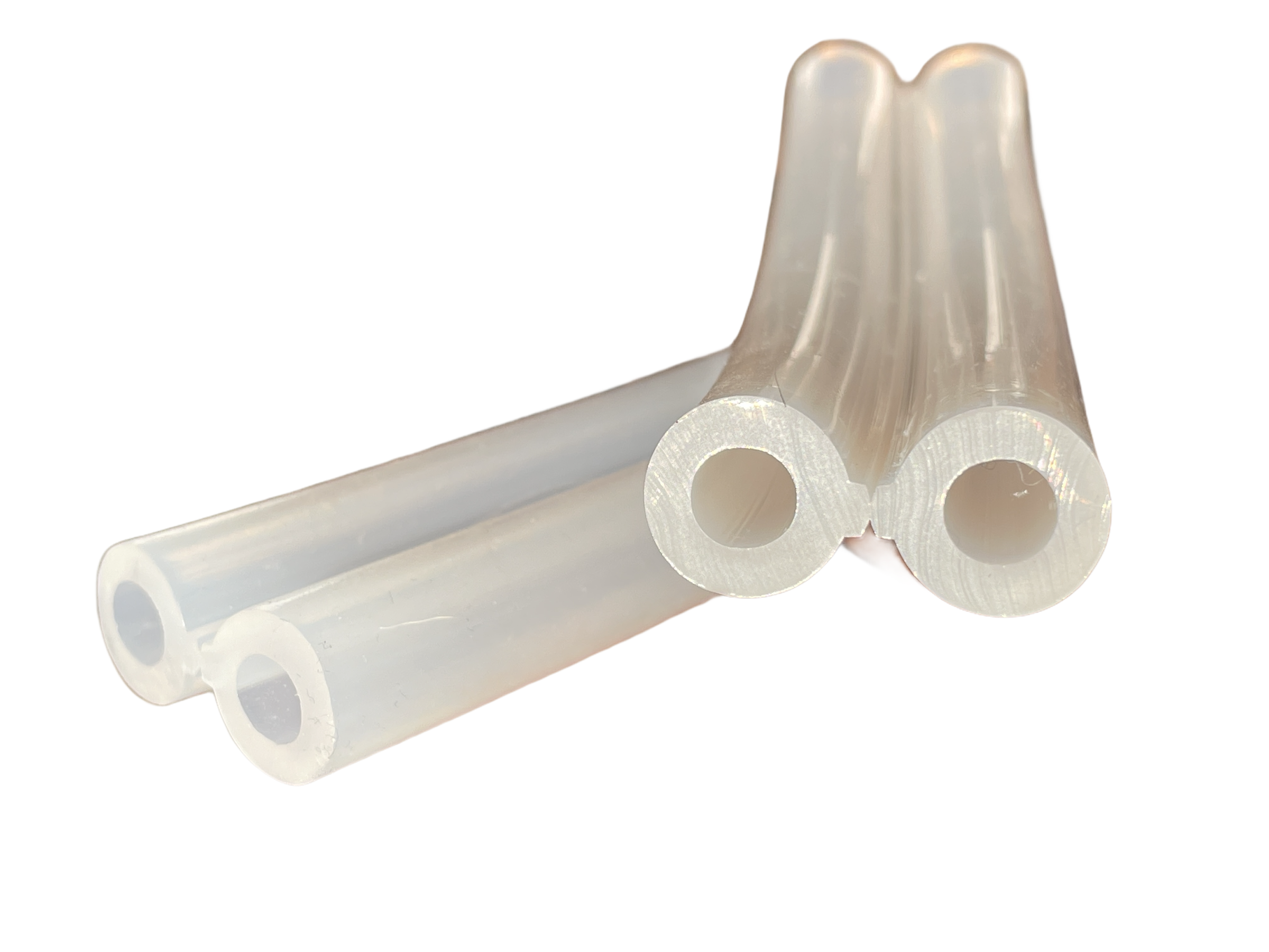Silikon Doppelpulsschlauch, 2 x 7 x 14 mm, transparent, passend für 30-331, 25 m Rolle