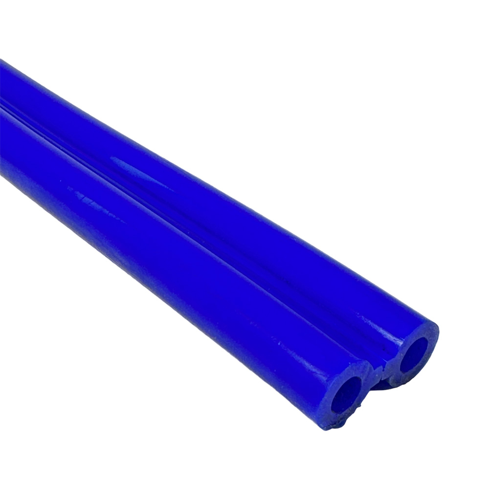 Doppelter Silikonschlauch, 7 x 14 mm, blau, 25 m Rolle