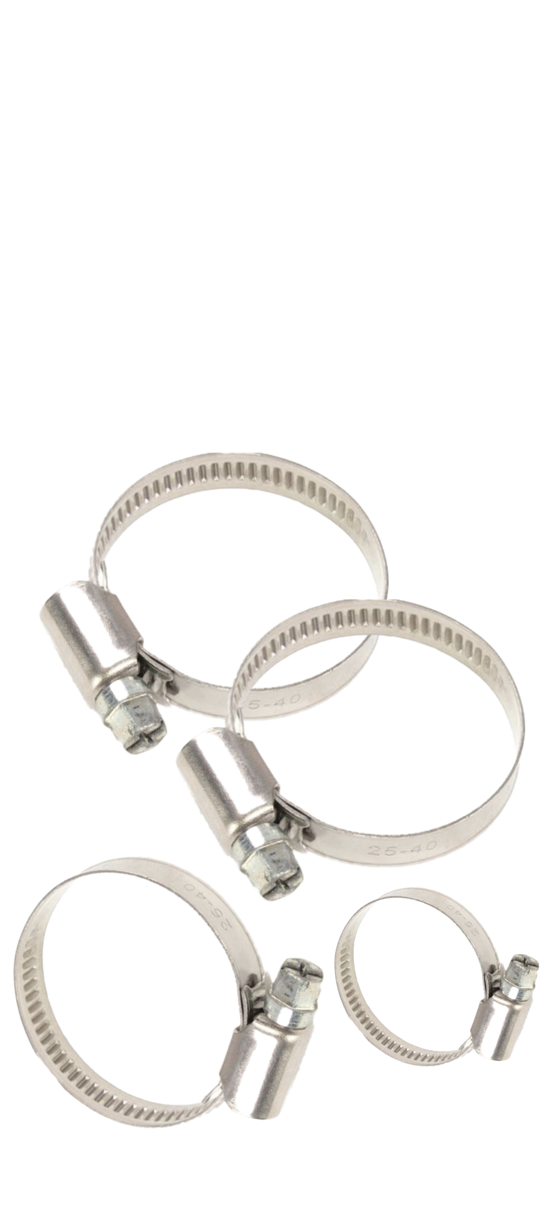 Edelstahl Schlauchschelle, 40-60 mm, komplett
