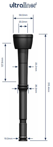 Zitzengummi Ø 20 mm Loch, Ø 12,5 mm Anschluss, Länge 310 mm, passend für 99900703