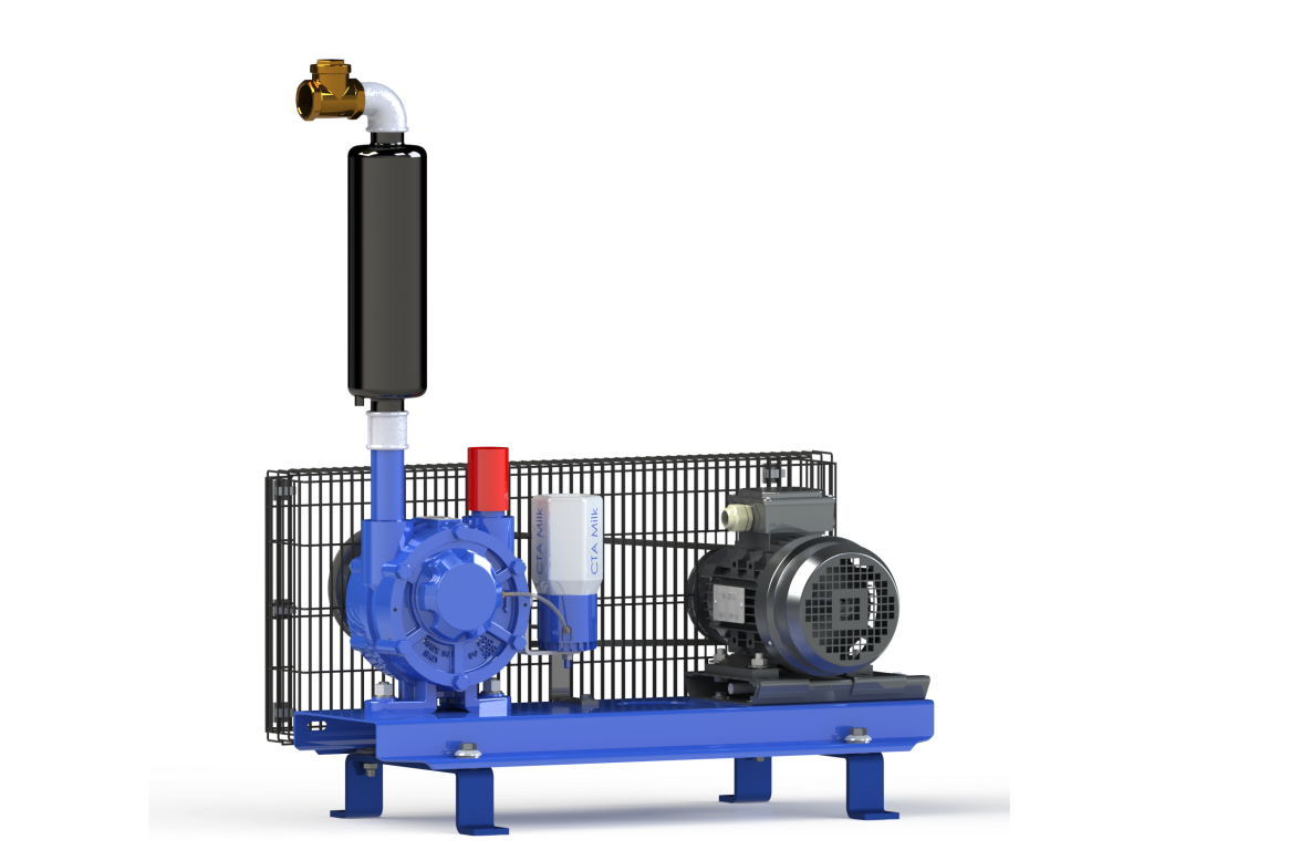 Vakuumpumpe GPV 750 auf Konsole kompl., 600 Liter/min, 1,5 KW / 2 PS , inkl. Schalldämpfer und Öler