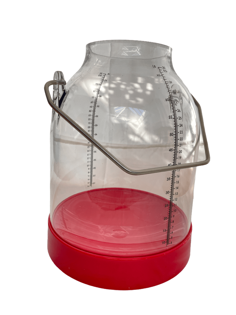 Melkeimer, Kunststoff, 30 Liter, Bügelhöhe Standard 143 mm, rot