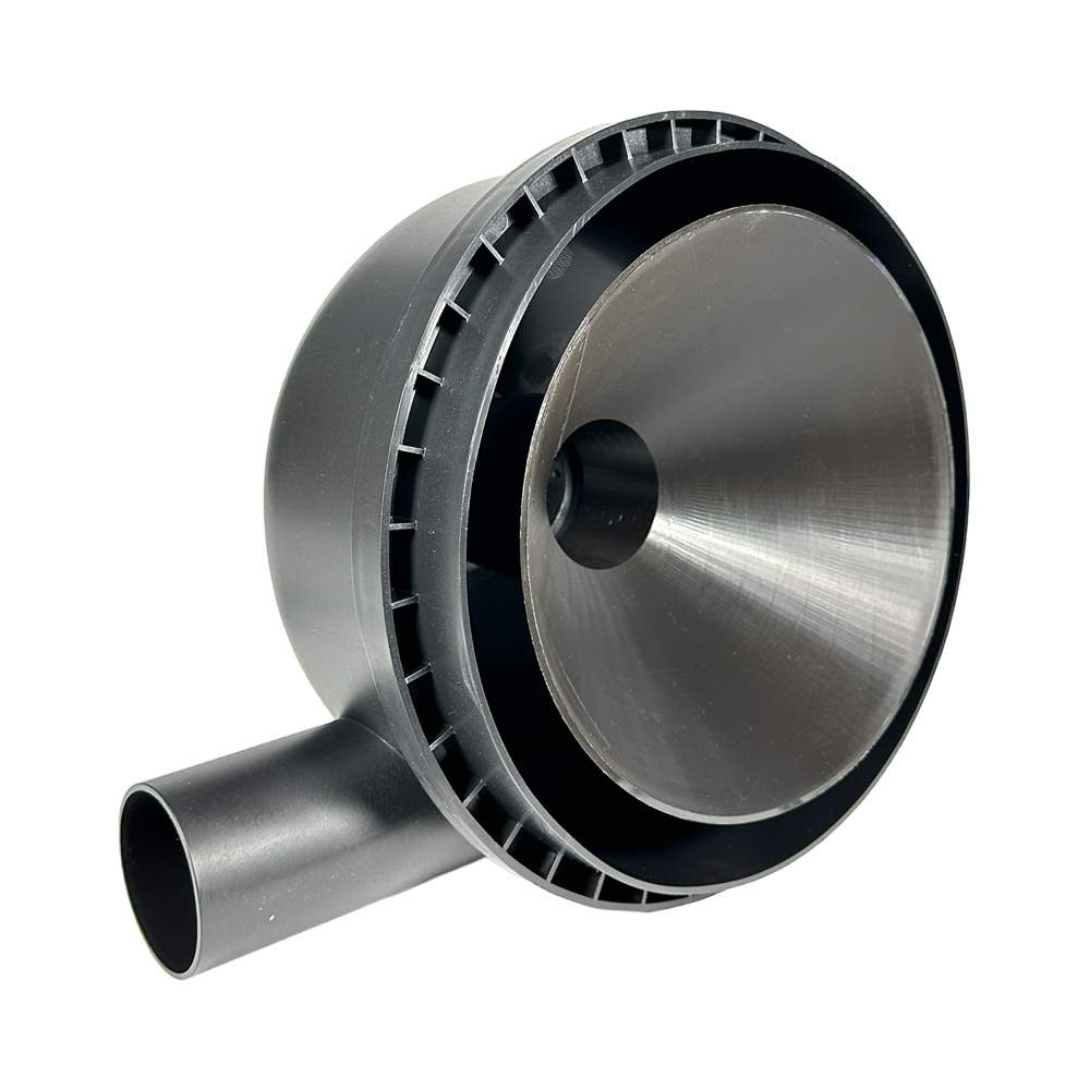Kunststoff Deckel schwarz, 2x Ø 76mm Anschluss, passend für DL