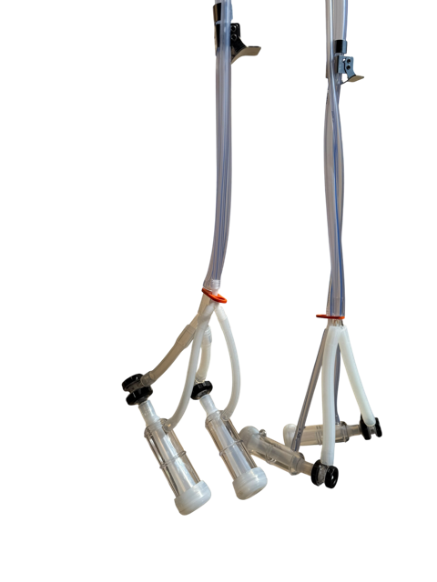 Doppelter Minimilker mit Vakuumtank,  geölter Vakuumpumpe ,kompl. mit 2 x 30 Liter Edelstahl Eimer und 4 x BM Ziege Classic