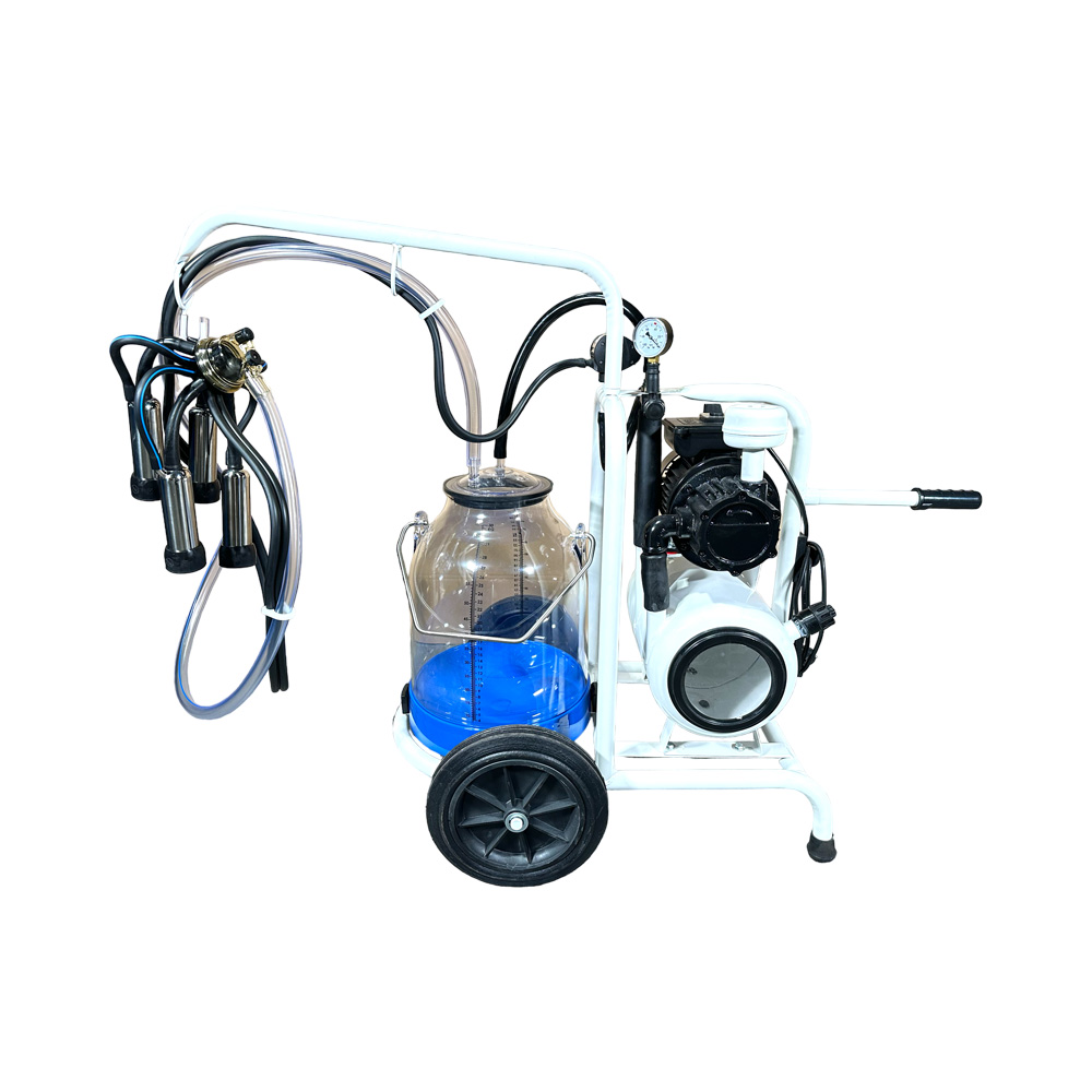 Minimilker mit Vakuumtank, 30 Liter Kunststoff Eimer blau, kpl. mit 150cc Melkzeug