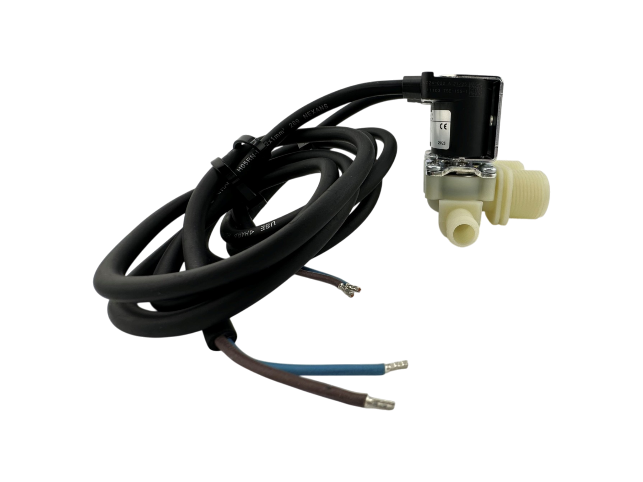 Doppelmischventil, 24V, 2 x ¾" Anschlussgewinde, 1 x Ø 13,5mm Stutzen seitlich, mit Anschlusskabel