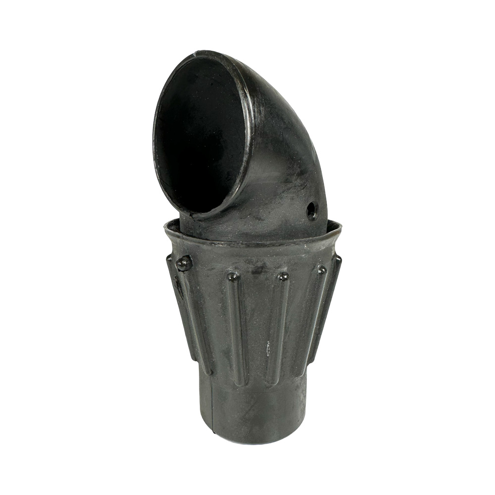 Einlaufbogen, Rohr Ø 40 mm, Loch im Glas Ø 60 mm, für Edelstahlklappe Bohrung seitlich und hinten, Modell Westfalia, Original Nummer 7038-2809-050