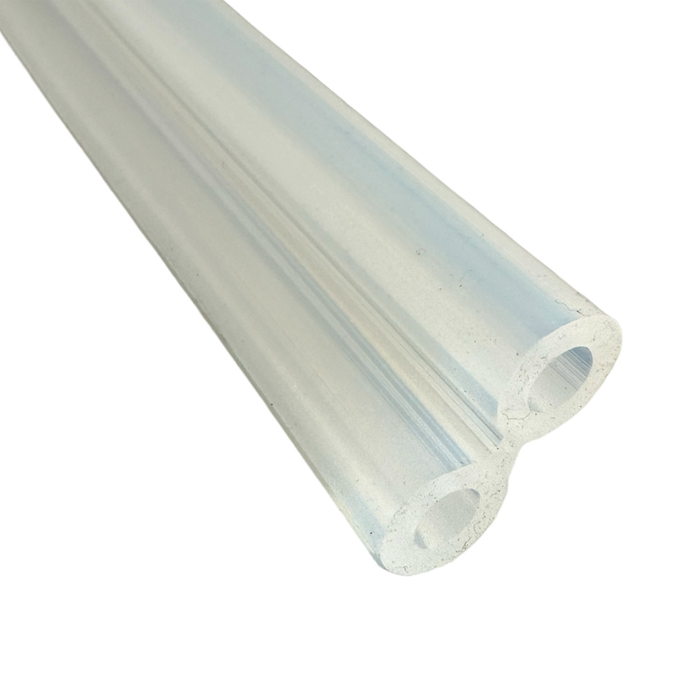 Silikon Doppelpulsschlauch, 2 x 7 x 14 mm, transparent, passend für 30-331, 25 m Rolle