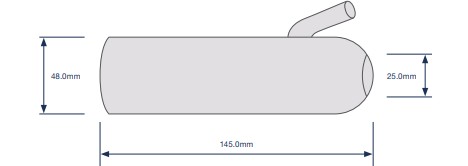 Zitzengummi Ø 22,5 mm Loch, Ø 10 mm Anschluss, Länge 303 mm, passend für Fullwood 20-168 (100er Karton)