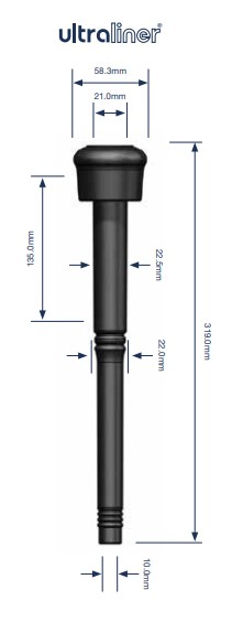 Zitzengummi 381986, Loch Ø 21 mm,Anschluss Ø 10 mm, Länge 319 mm