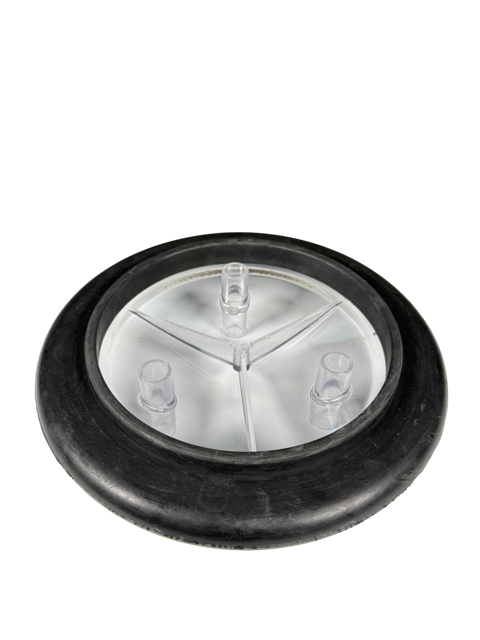 Melkeimerdeckel, Kunststoff Ø 202mm, mit 3 Anschlüssen, Ø 17 mm  inkl. Dichtung