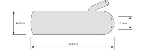 Zitzengummi 381416, Loch Ø 24 mm,Anschluss Ø 8 mm, Länge 310 mm