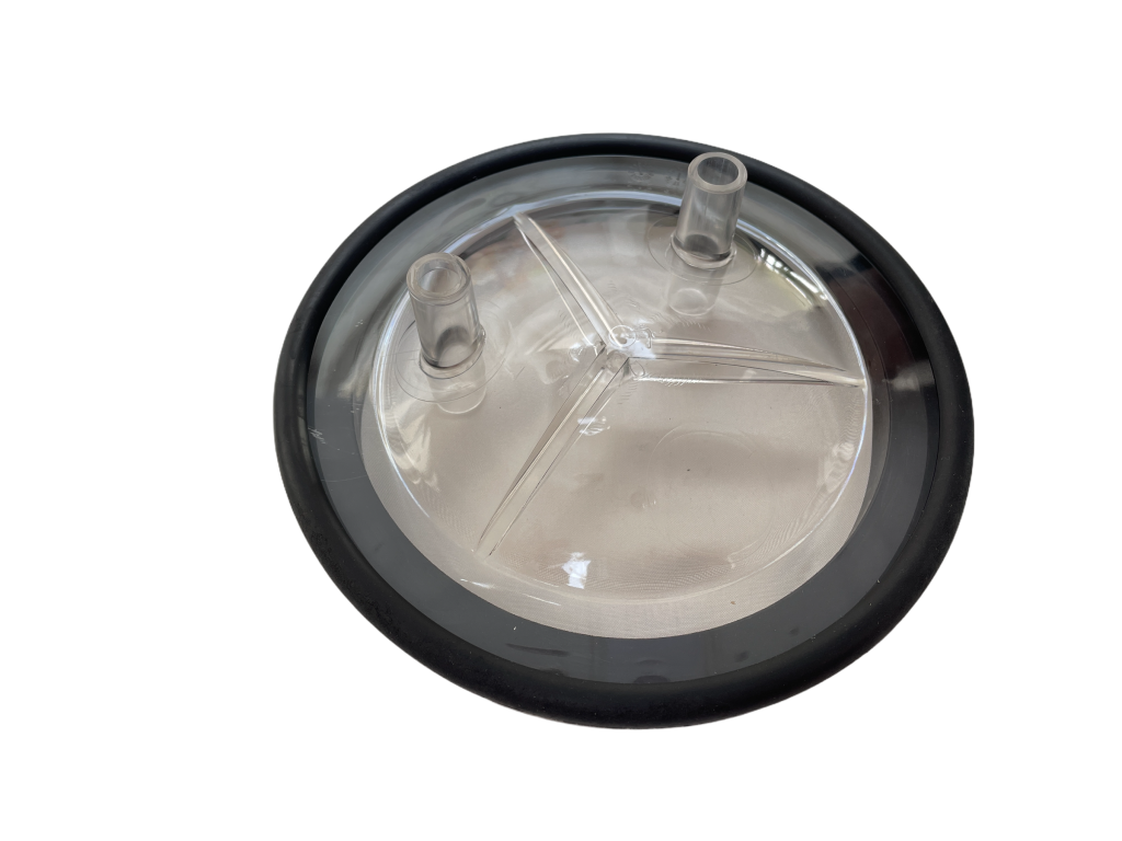 Deckel, transparent, mit 17 mm Stutzen