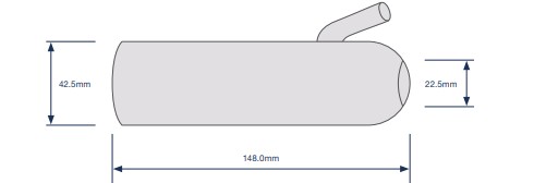 Zitzengummi Ø 20 mm Loch, Ø 12,5 mm Anschluss, Länge 310 mm passend für 96400701