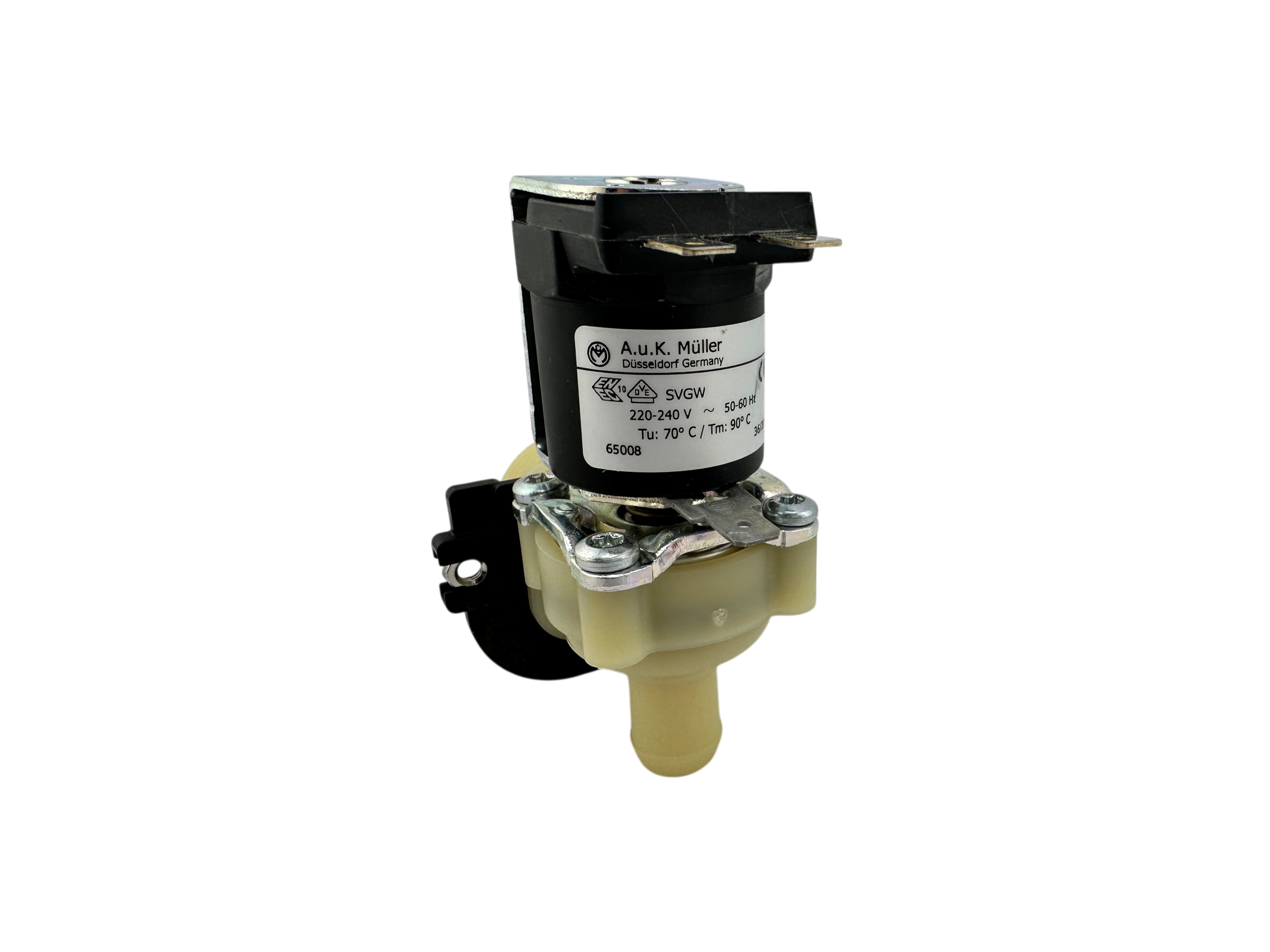 Magnetventil, winklig 230V, 3/4" Anschlussgewinde, Stutzen und Metallsiebeinsatz