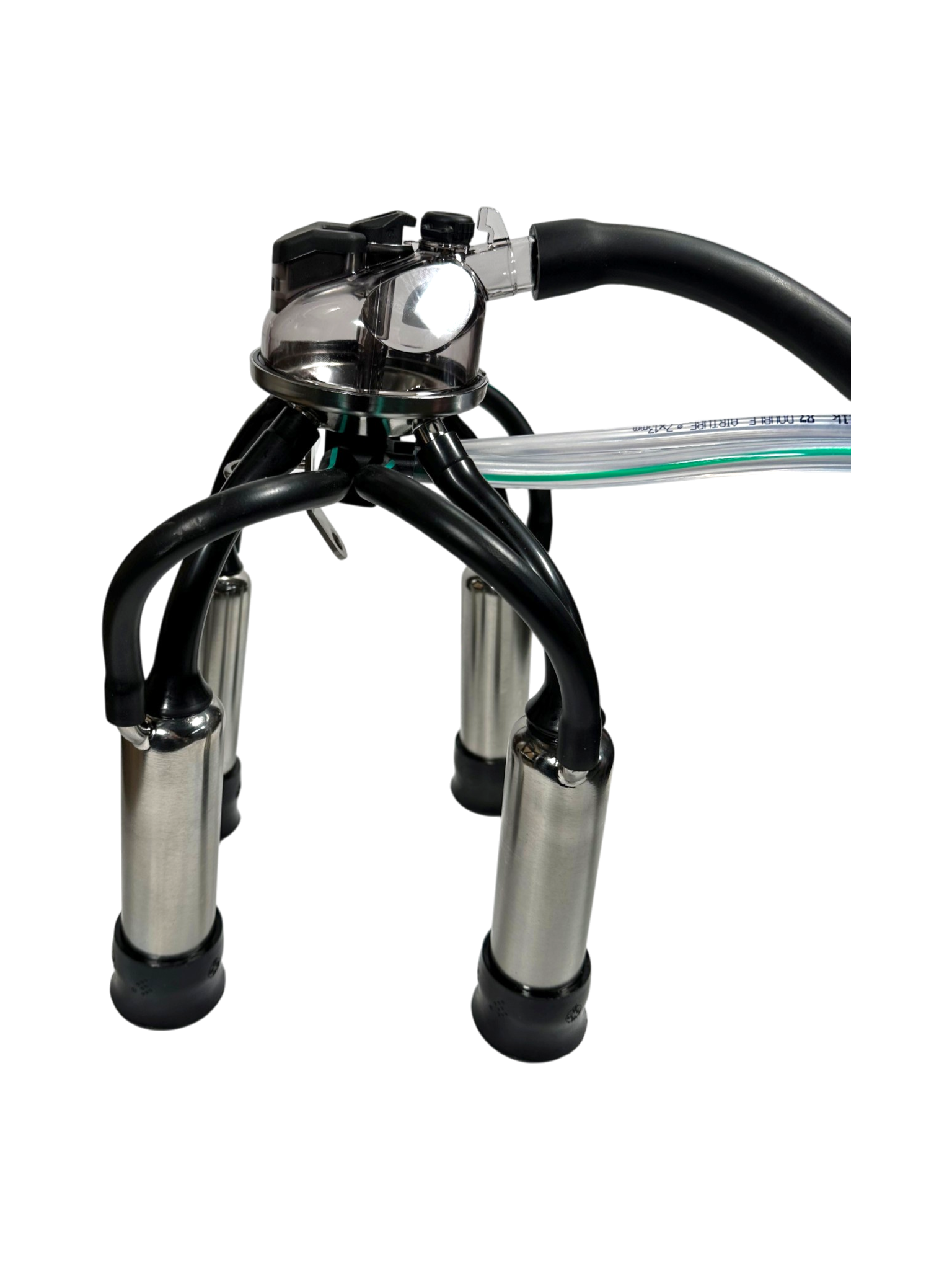 Eimermelkanlage komplett, mit 30 Liter Edelstahl Melkeimer, Libero Deckel, Classic 300 mit Absperrventil, ITP Pulsator L02 60/40, Zitzengummibecher und Monoblock Zitzengummis, Gummi-Milchschläuche und PVC-Doppel-Pulsschlauch passend für GEA Westfalia